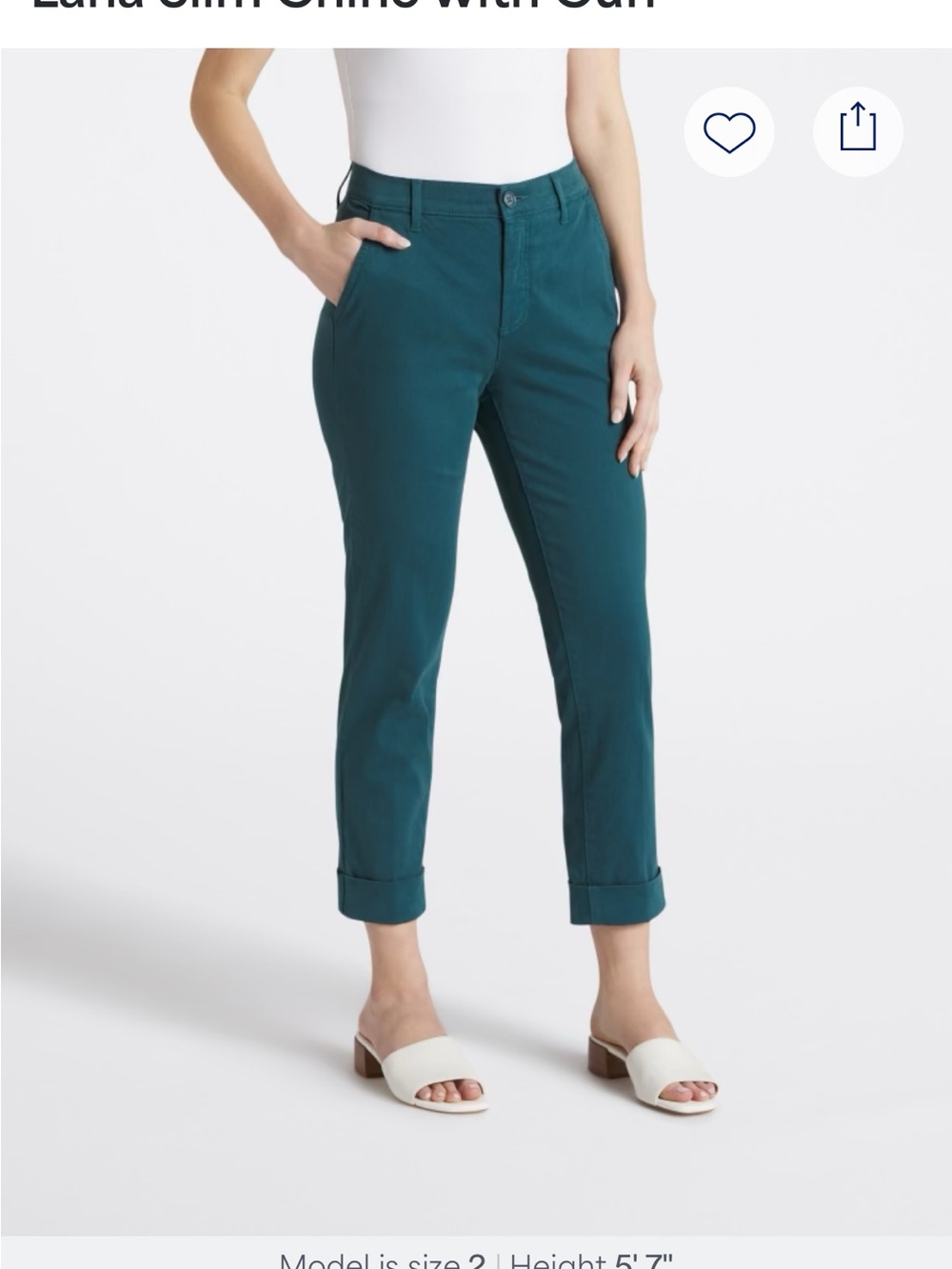 LILA RYAN Teal Ankle Crop Pants